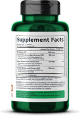 Berberine Supplement with Bitter Melon, Ginkgo Biloba and Ceylon Cinnamon 60 Capsules, Vegan, Made in USA Berberine Capsules for Women and Men