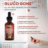 Berberine with Ceylon Cinnamon Supplement Liquid Drops + Bitter Melon Extract, Glucomannan, Gymnema, Chromium, Turmeric, Organic Panax Ginseng, Moringa GLP-1 Support