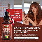 Berberine with Ceylon Cinnamon Supplement Liquid Drops + Bitter Melon Extract, Glucomannan, Gymnema, Chromium, Turmeric, Organic Panax Ginseng, Moringa GLP-1 Support