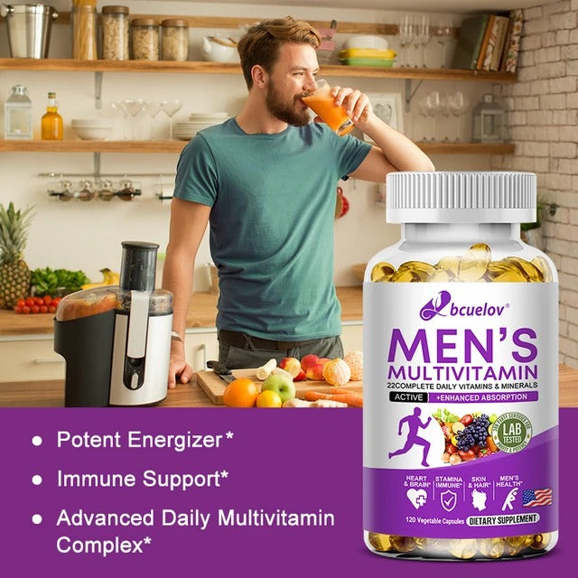 Men's Multivitamin - Supports Circulation, Muscle Growth & Immune System, Vitamin & Mineral Supplement, 120 Capsules