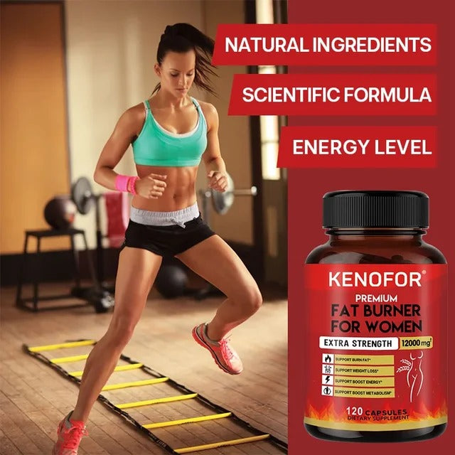 Fat Burner - Supports Weight Management, Boosts Metabolism, Relieves Bloating, Supports Blood Sugar Balance, 120 Capsules