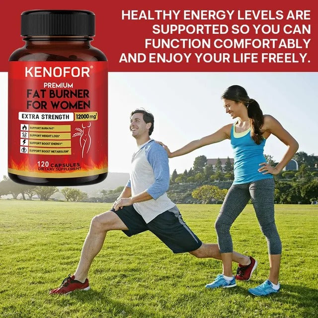 Fat Burner - Supports Weight Management, Boosts Metabolism, Relieves Bloating, Supports Blood Sugar Balance, 120 Capsules