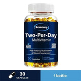 Two-Per-Day Multivitamin Capsules - with Vitamins and Minerals, Enhances Energy Levels, Immune Support, Antioxidant