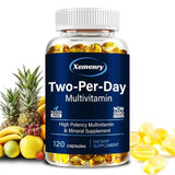 Two-Per-Day Multivitamin Capsules - with Vitamins and Minerals, Enhances Energy Levels, Immune Support, Antioxidant