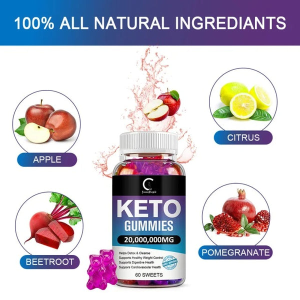 60PCS Keto Gummies Keto Gummy Supplement Help For Weight Loss For Women And Men - Cleanse - Detox