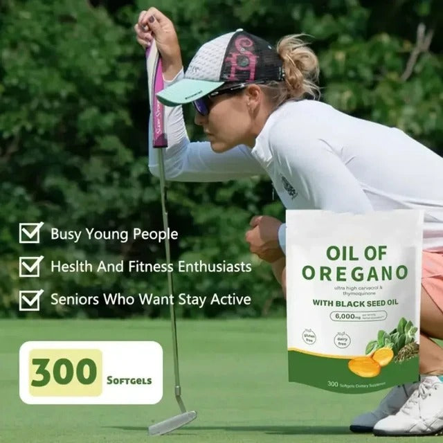 300 Capsules Oil Of Oregano with Black Seed Oil - Natural Antioxidants for Fitness Nutritional Support - Highly Effective